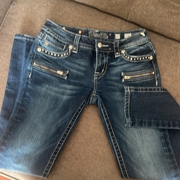 MISS ME Gorgeous Straight Leg Embellished Jeans Size 27 - Picture 10 of 10